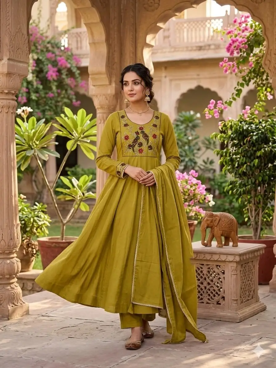 Luxury Floor Length Anarkali Style Gown For Festive Occasions